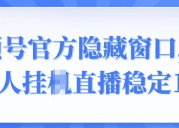 视频号官方隐藏窗口，游戏无人挂JI直播稳定150+