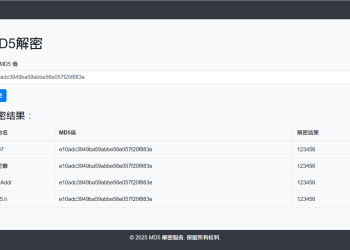多接口MD5解密平台源码