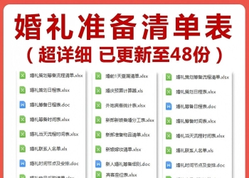 结婚婚前婚礼流程准备筹备必备物品采购清单日程安排表格资料