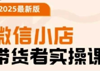 2025最新版微信小店带货者实操课，基础操作到高级运营技巧，快速上手