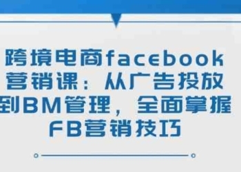 跨境电商facebook营销课：从广告投放到BM管理，全面掌握FB营销技巧