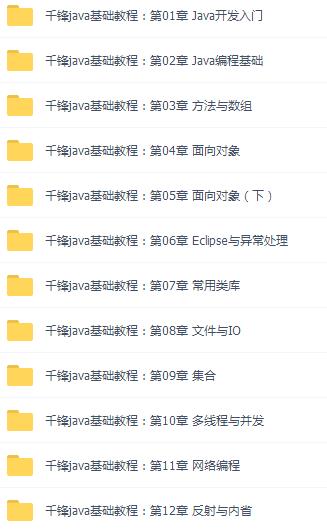 千峰教育java最新基础入门教程