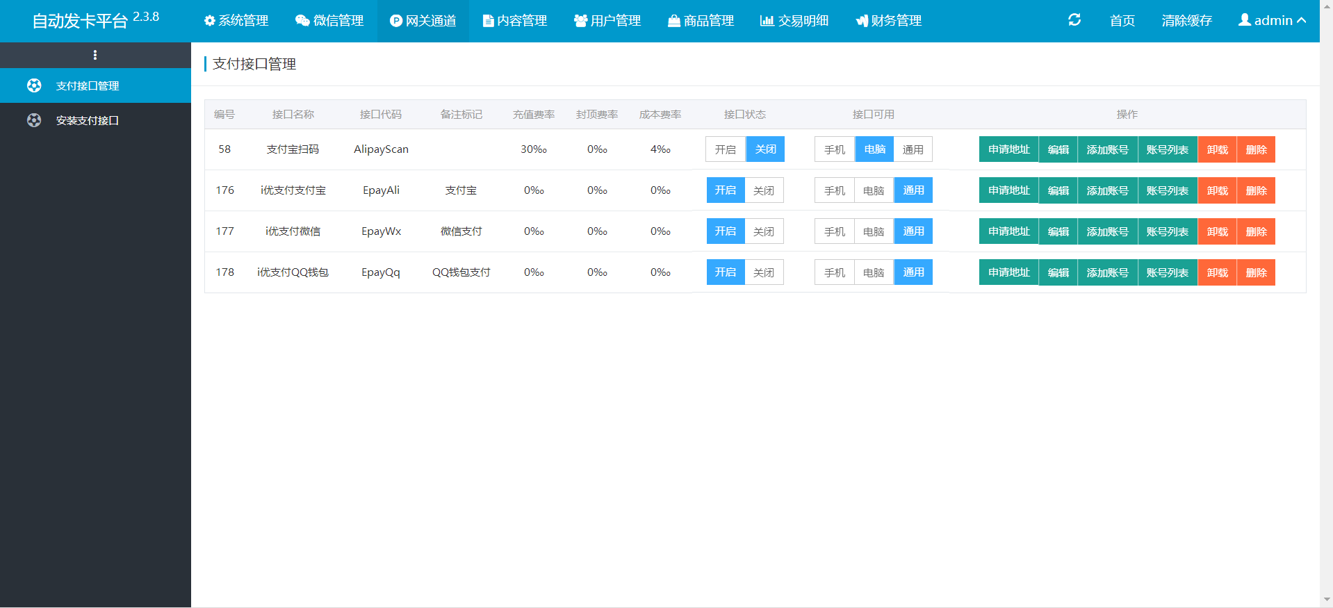 知宇企业自动发卡系统易支付接口版