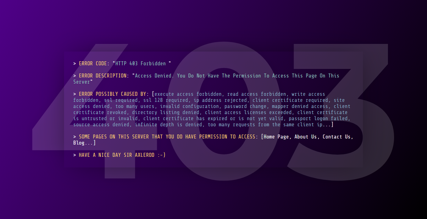 科技感十足的403html动态源码