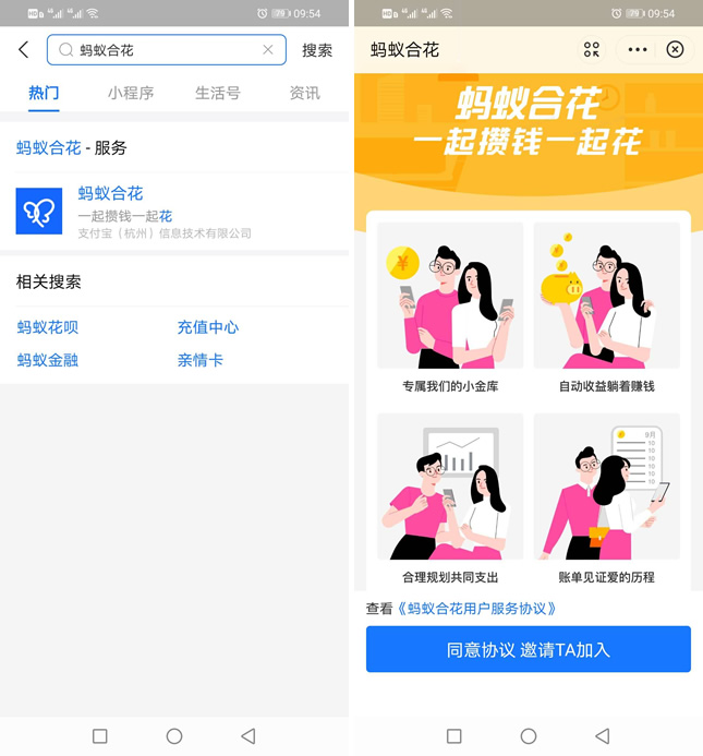 支付宝上线“蚂蚁合花”：一起攒钱一起花