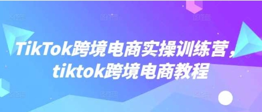 TikTok跨境电商实操训练营，tiktok跨境电商教程