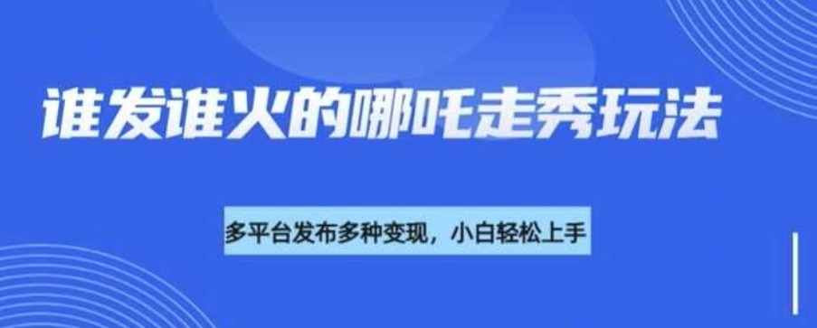 利用deepseek制作谁发谁火的哪吒2人物走秀视频，多平台发布多种变现