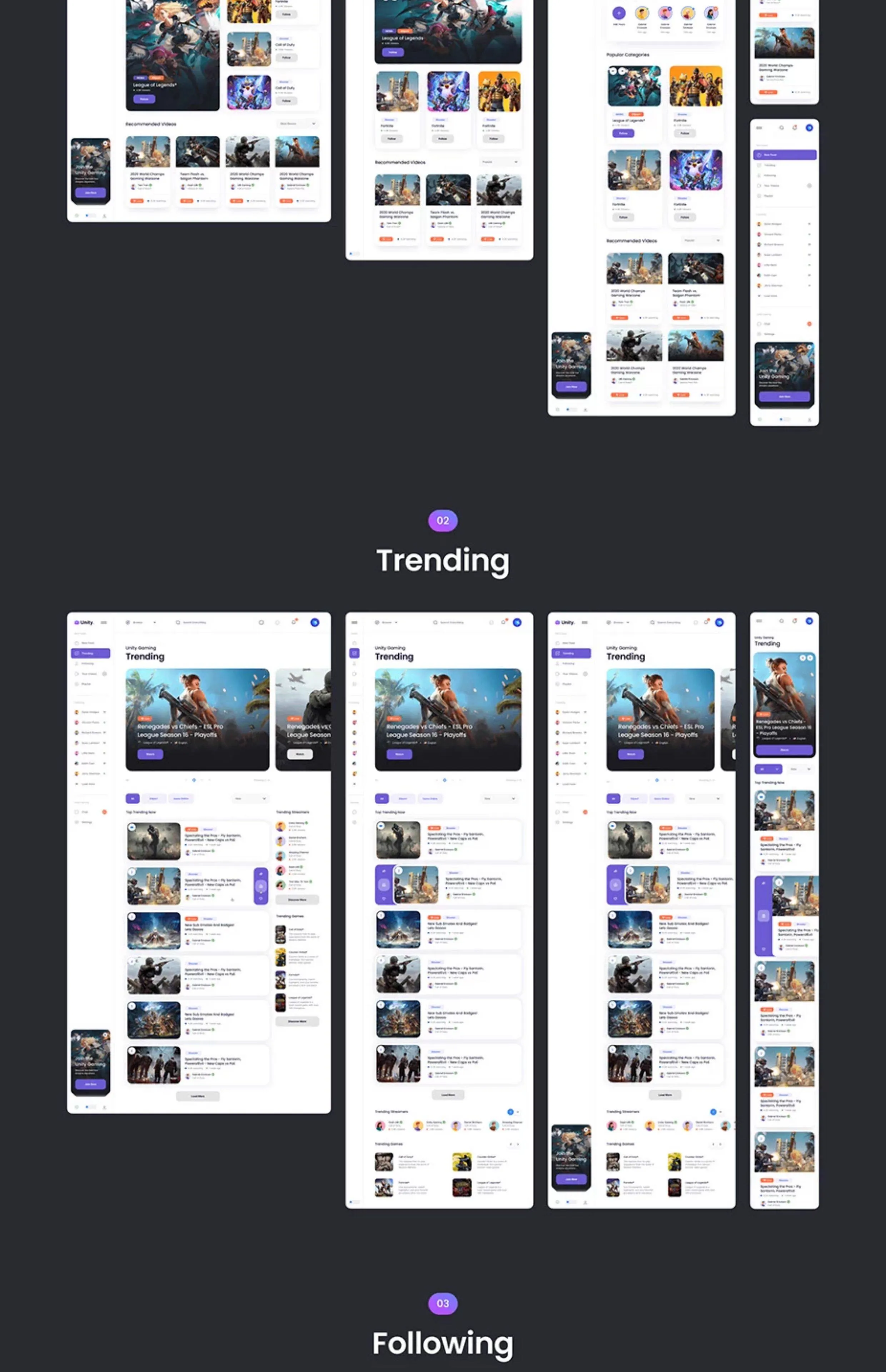 游戏APP后台管理系统HTML网站模板源码UI设计界面模板XD\SKETCH